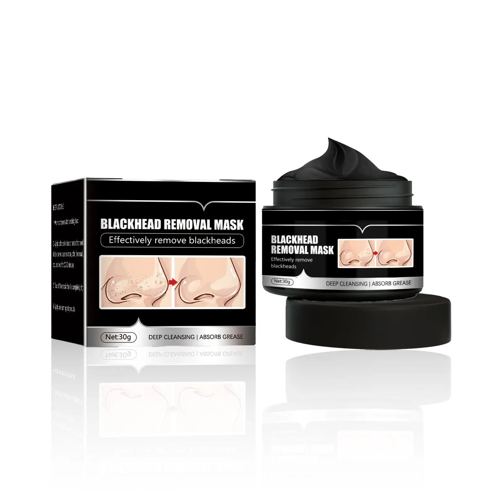 Blackhead Removal Peeling Mask Bamboo Charcoal Deep Pore Cleansing for Face & Nose Gentle Exfoliation Flawless Clear Comfort Facial Daily Skin Repair, back to school