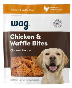 Amazon Brand - Wag Dog Treats, Chicken and Waffle Bites, 24 oz Resealable Pack of 1