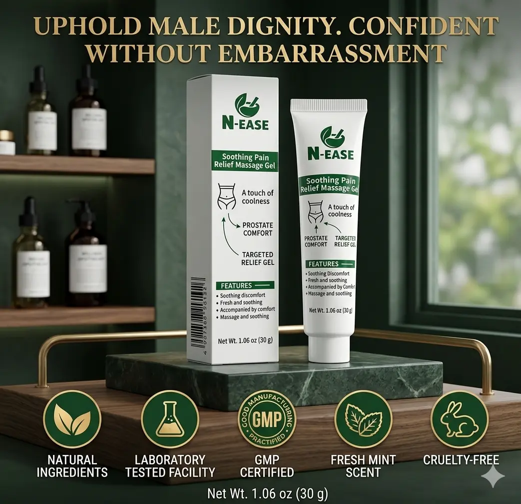 N-EASE Men's Intimate Natural Soothing Gel - Relieves Urgent Discomfort, Delivers Gentle Care