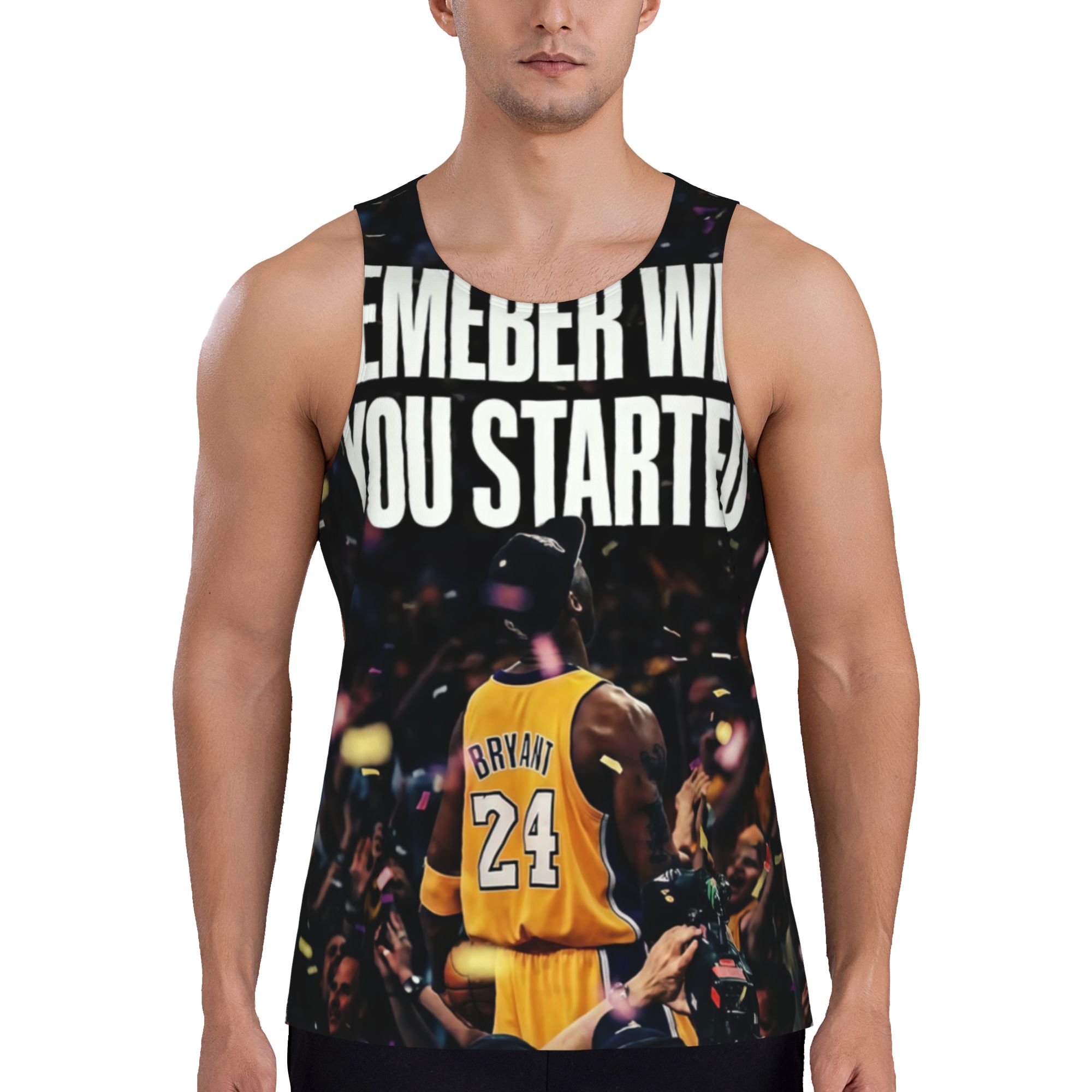 Kobe Bryant #24 Tank Top | "Remember Why You Started" Lakers Graphic Sleeveless Shirt Comfortable, Stretchy For Training & Casual Wear