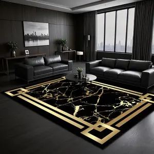 Luxury Marble Pattern Floor Mat, Rectangle Home Decorative Carpet, Non-slip Floor Mat for Home Living Room Bedroom Hotel, Home Decor Rugs, Modern Area Rug