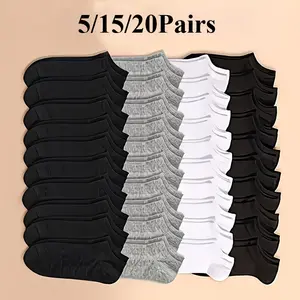 5/15/20 Pairs of Breathable and Comfortable Thin Socks, Casual, Fashionable and Versatile, Suitable for Outdoor Sports Wear