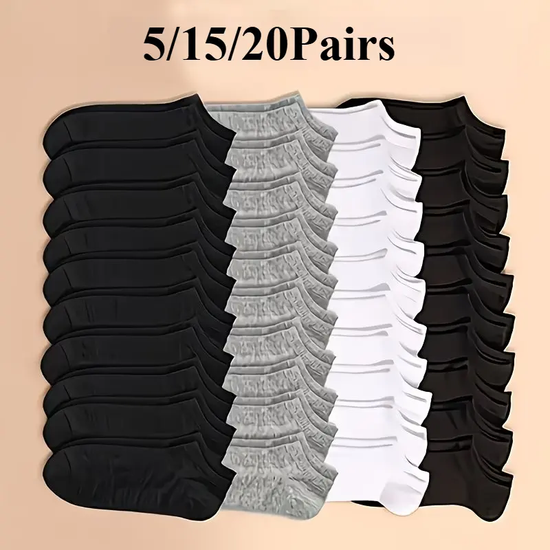 5/15/20 Pairs of Breathable and Comfortable Thin Socks, Casual, Fashionable and Versatile, Suitable for Outdoor Sports Wear