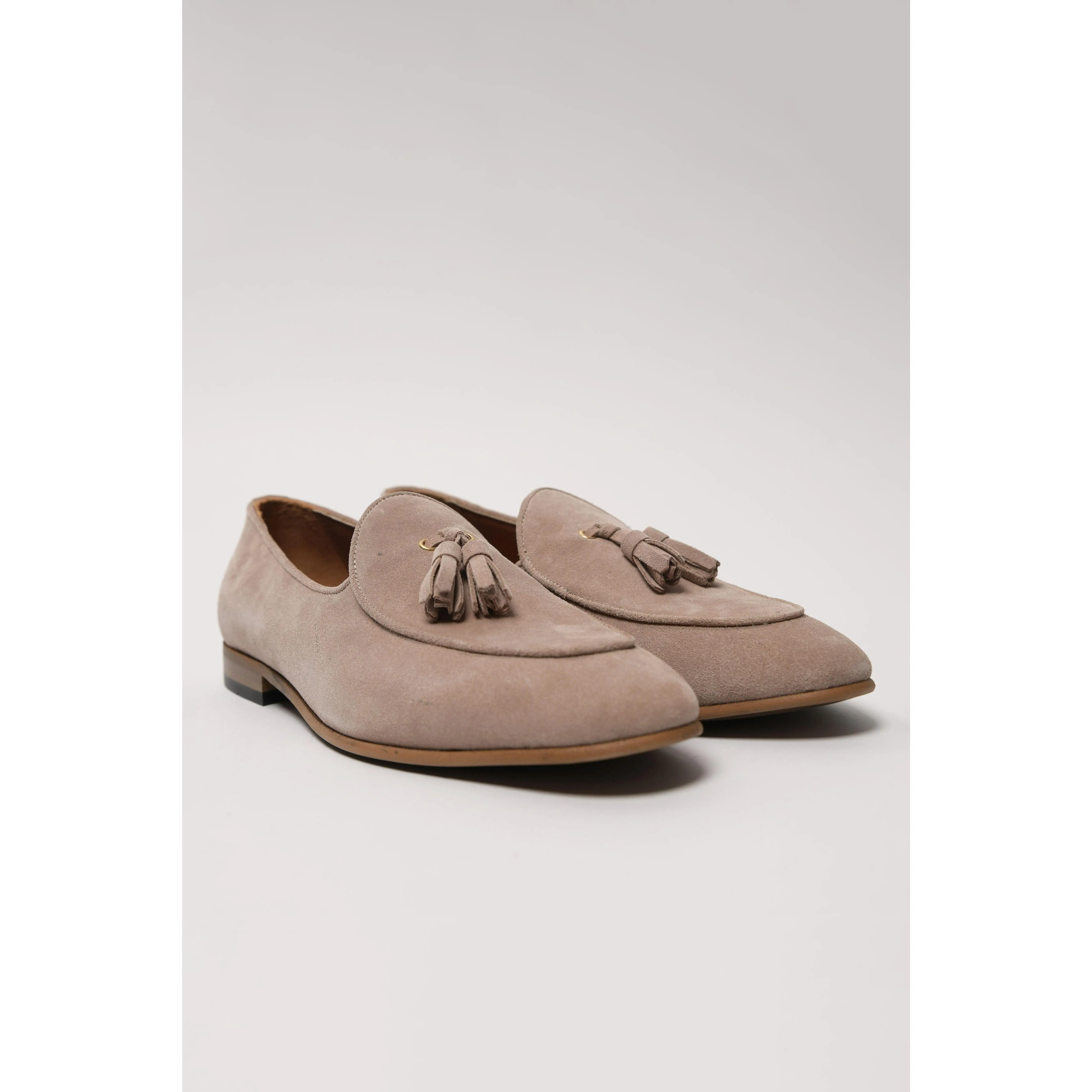 Suede Tassel Loafers Rosy Brown