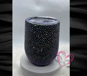 Dark Rainbow Blinged Wine Tumbler