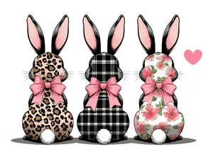 6pc Easter DTF Transfer Bundle Ready to Press High-Quality Durable Designs for Custom Projects Full Color Vibrant Prints on Cotton Polyester