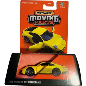 Matchbox Porsche 911 Carrera 4S Moving Parts 2020 Edition Yellow Diecast Car Model fwd28