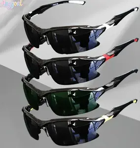 Anygoal Polarized Sports Sunglasses 4-Pack, Rimless Shield Sunglasses for Men and Women, UV400 Anti-Glare Lightweight Wraparound Glasses for Driving, Running, Fishing, Mens Gifts, Gifts for Adults, Glasses for Women,Essential for driving and fishing