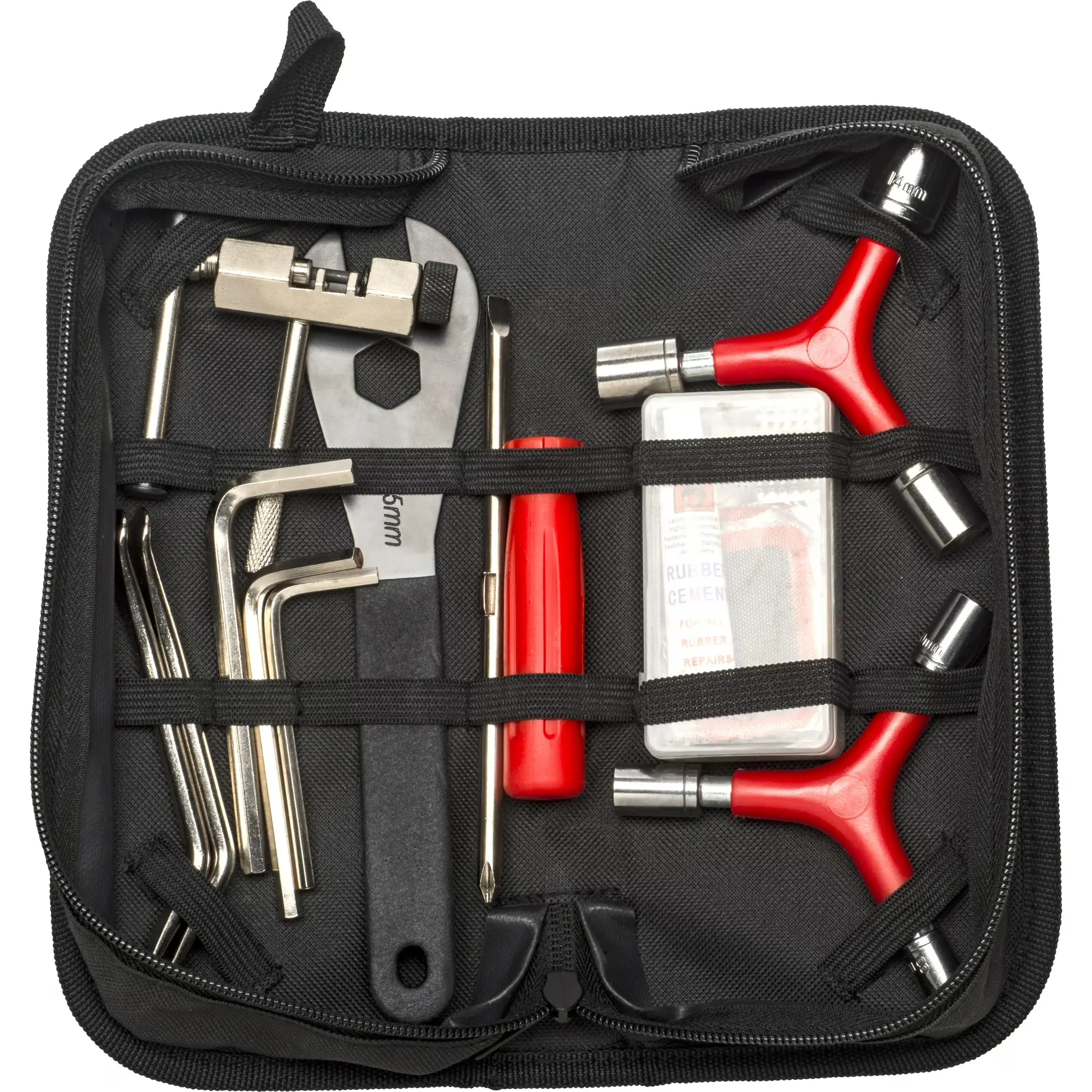 Bike Repair Tool Kit with Chain Tool, Hex Keys & Tire Patch Kit
