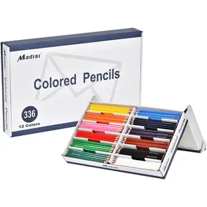 Colored Pencils Bulk - Pre-Sharpened - 12 Assorted Colors - 336 Bulk pack