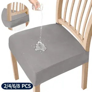 Easy-Going Chair Seat Covers Set of 2,4,6,8, Waterproof Stretch Chair Seat Slipcovers Protector, Removable and Washable Kitchen Covers, Cushion Cover, Kitchen Hacks, Dining Room