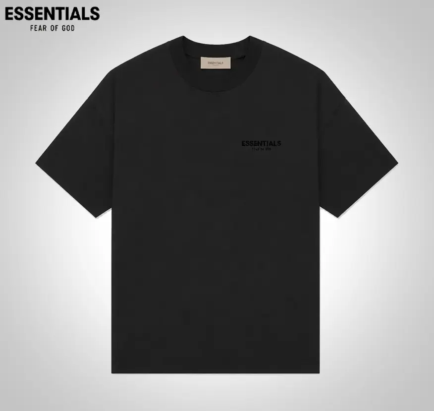 Fear of God Essentials Tee 100% Cotton Oversized Streetwear Graphic T-Shirt Unisex Heavyweight Casual Tee Black