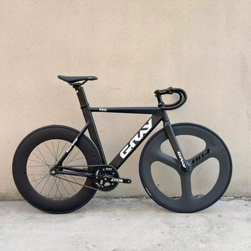 GRAY F15 Fixie Bike 700C 3-Spoke Wheel Aero Aluminum Frame Reverse Riding Fixed Gear Bicycle for Student Adult Male Female
