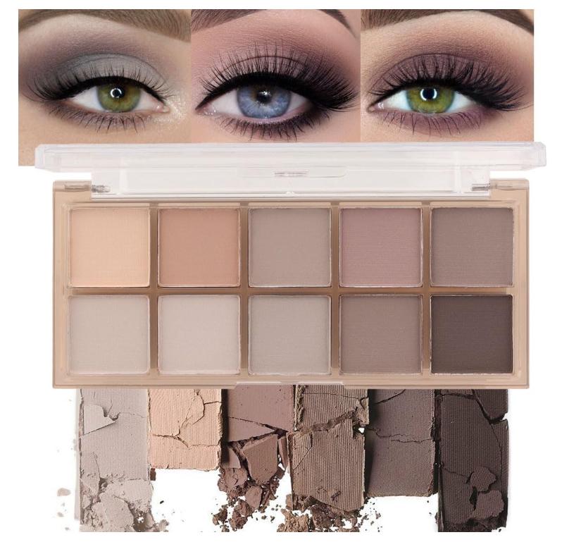 evpct  Colors Matte Nude Eye Shadow Palette Makeup for Older Women, Nude Brown Pink Cocoa Taupe Mauve Neutral Matte Cream Smokey Mini Eyeshadow Palette for Blue Green Eyes, Contour Makeup Palettes 4