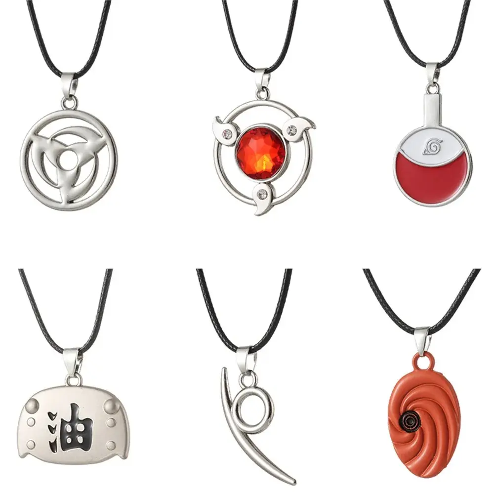 Naruto Snake Eyes Sharingan Kakashi Cosplay Leather Pendant Necklace Anime Accessories Gift