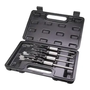 Square Hole Drill Bits for Wood,4pcs Woodworking Square Mortise Drill Bit, Mortise Chisel,1/4 Inch 5/16 Inch 3/8 Inch 1/2 Inch (All of Sizes) with Plastic Storage Case