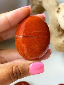 Red Jasper Palm Stone - Choose How Many - Natural Jasper Pocket Stone - Red Jasper Worry Stone - Crystals and Gems - Root Chakra,Unique Specimen for Collectibles and Educational Use,Perfect for Home Collection & Gift for Valentine's Day and Holidays