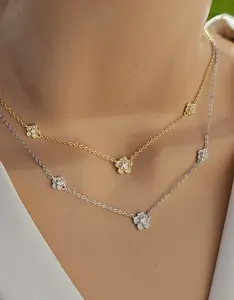 .925 Sterling silver flower necklace