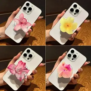 (4 Options) Orchid Flower MagSafe Phone Grip, Hot Flower Phone Holder, Kawaii Kindle Grip, Funny Grip Holder, Gifts For Girls Boys