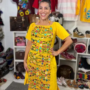 Vestido Perla - Handmade Embroidered Dresses in Oaxaca hand made in Mexico bordado a mano vestido mexicano