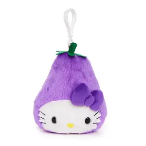 Hello Kitty Eggplant Plush Mascot Clip (Fruit & Veggie Series)