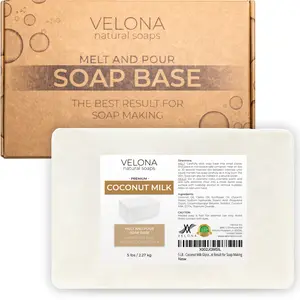 velona 5 LB - Coconut Milk Glycerin Soap Base SLS/SLES Free | Melt and Pour | Natural Bar for The Best Result for Soap Making