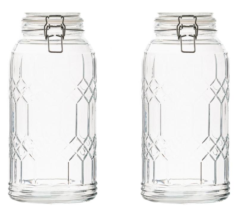 10 Strawberry Street Set of 2 Bleeker Glass Canister, Large