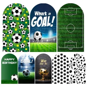 15-day Delivery Green Soccer Happy Birthday Arch Backdrop Cover for Sports Theme Party