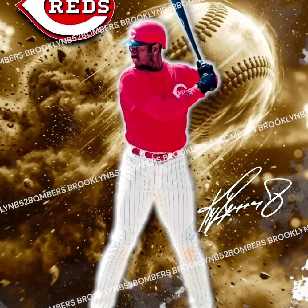 Ken Griffey Jr. Cincinnati Reds Custom Exclusive 8x10 Glossy Unframed Print, Home Wall Art & Room Decor Gift Pack