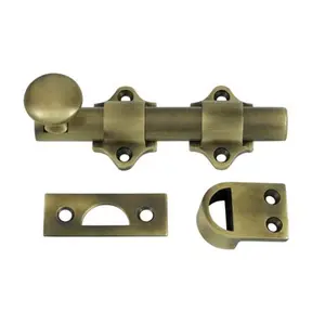 212 MAIN 4 in. Heavy Duty Dutch Door Bolt, Weatherproof Corrosion-Proof Solid Brass Door Locking Hardware with Antique Look