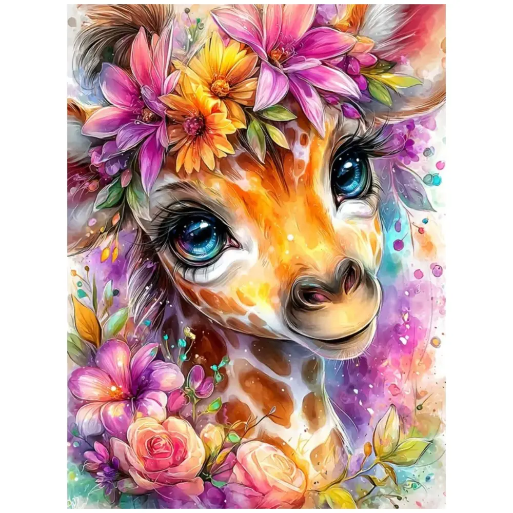 Multiple sizes available including square and round diamonds. This 5D DIY diamond painting set diamond art embroidery craft kit DIY Kits handmade furniture decor holiday birthday art personalized gift. Watercolor floral giraffe wall art Handmade Gifts