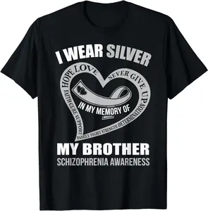 In my memory of my brother SCHIZOPHRENIA AWARENESS Summer Shortsleeve Cotton T-Shirt
