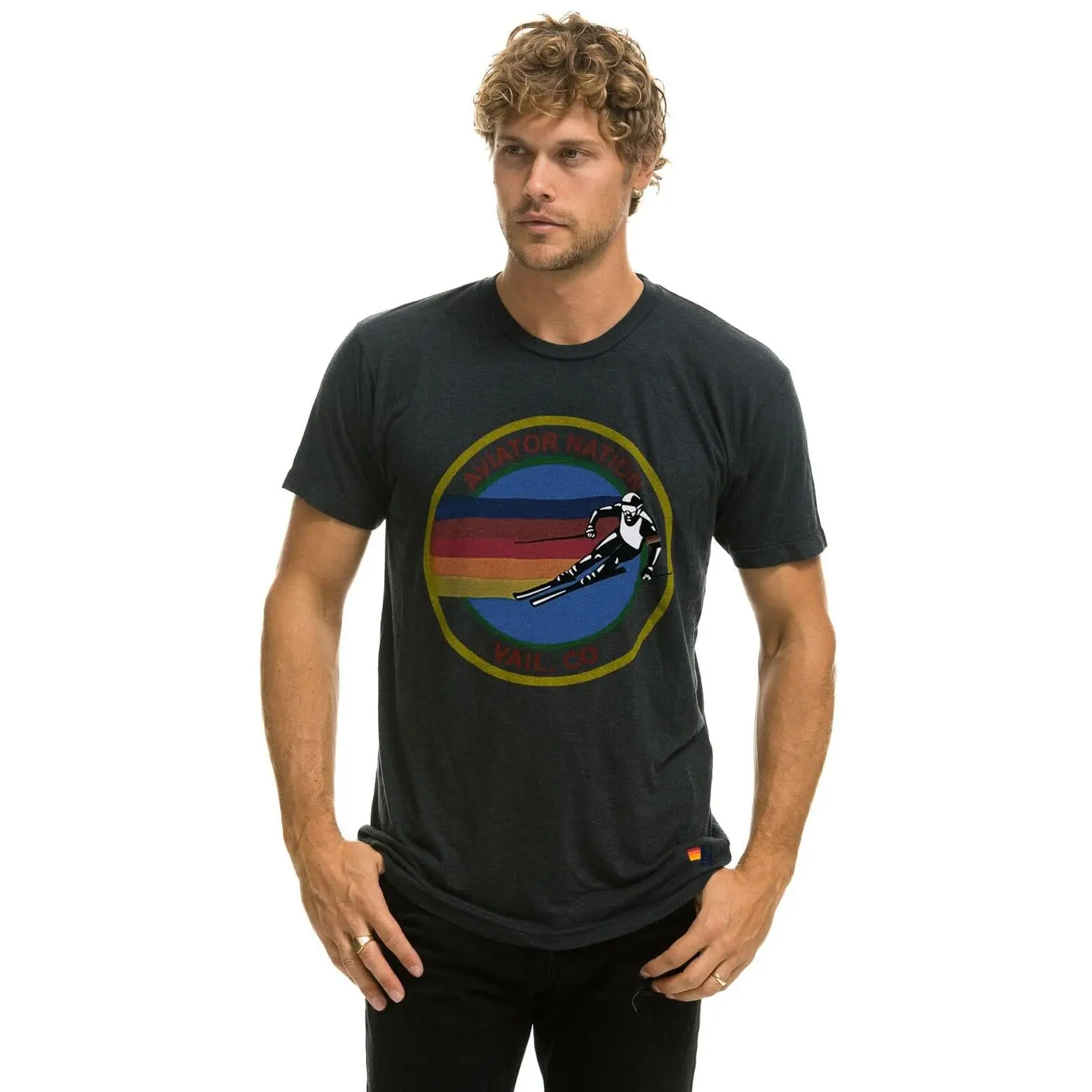 AVIATOR NATION VAIL TEE - CHARCOAL