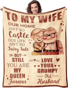 JOOCAR Anniversary Wife Blanket Gifts for Wife on Mothers Day to My Wife Soft Comfortable Flannel Throw Blankets Christmas Birthday Present for Wife from Husband Romantic Gifts for Her