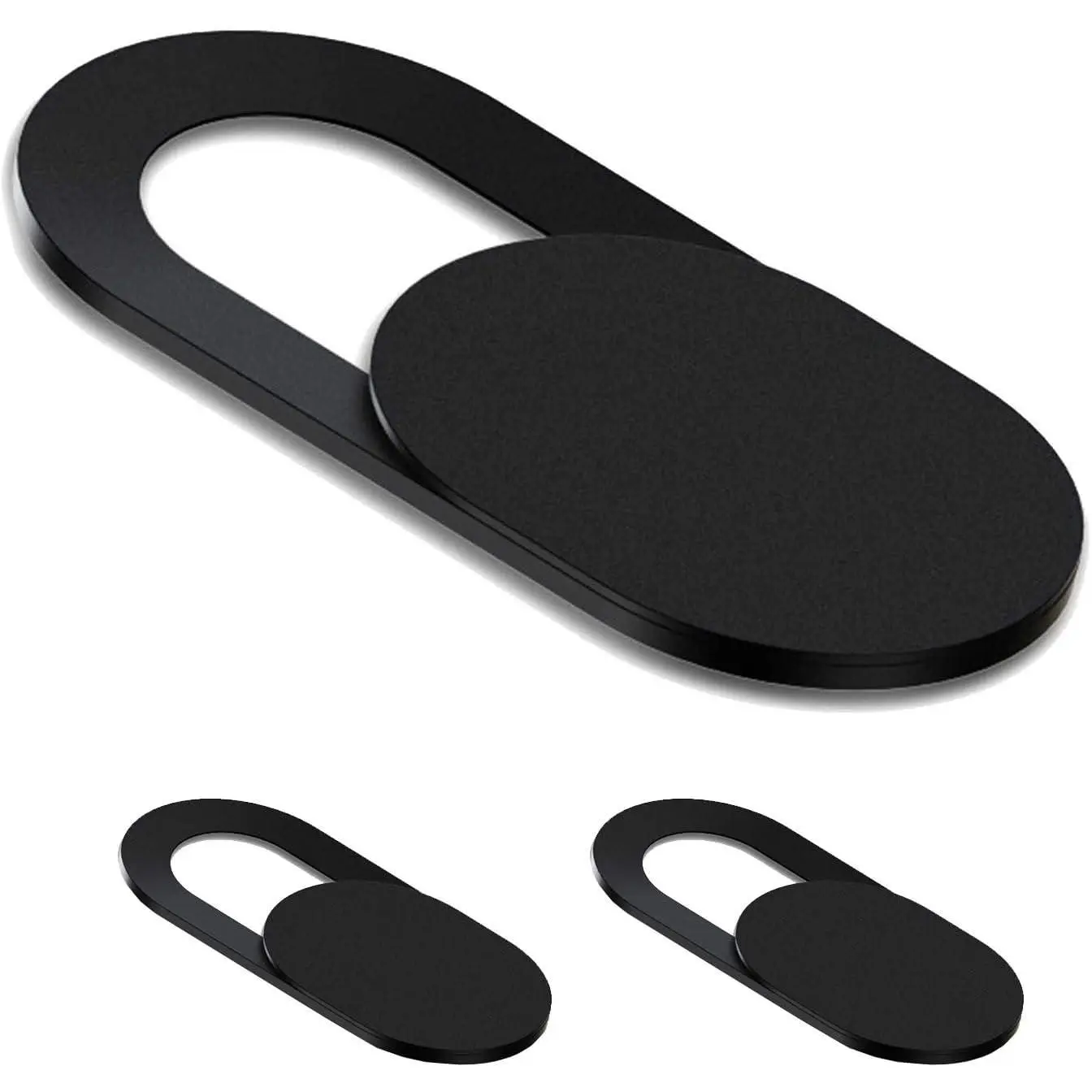[3 Pack] Slide Webcam Cover Ultra Slim Web Camera Cover fits Laptop, Desktop, PC, Macboook Pro, iMac,  Mini, Computer, Smartphone,Protect Your  and , Adhensive-Black