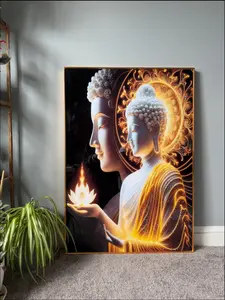 Buddha with Lotus crystal porcelain wall art