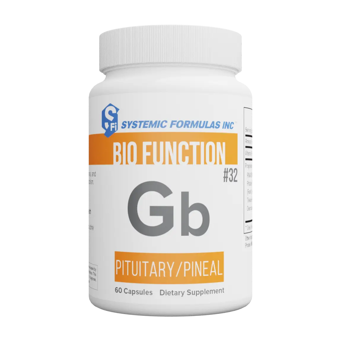 Systemic Formulas #32 Bio Function Gb Edible Pituitary-Pineal Dietary Supplement Vitamin Capsules, Healthcare Support for Metabolism