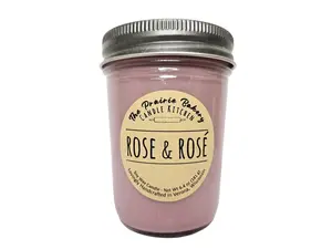 Rose & Rosé | Scented Soy Wax Candle | Floral Wine and Roses Fruity Perfume Scent | Housewarming Birthday Wedding Gift