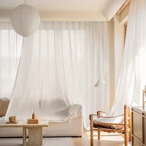 Modern French Luxury Floor-Length Curtains, High-End Design, Light Filtering & Sun Blocking, Perfect for Living Room & Bedroom Decor, Home Textile