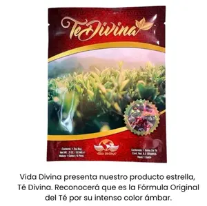 TeVida Divina - Original Amber Tea Formula by Dr. Ramos 12 Organic Herbs 100% Organic Reishi 6-Week Treatment No Caffeine