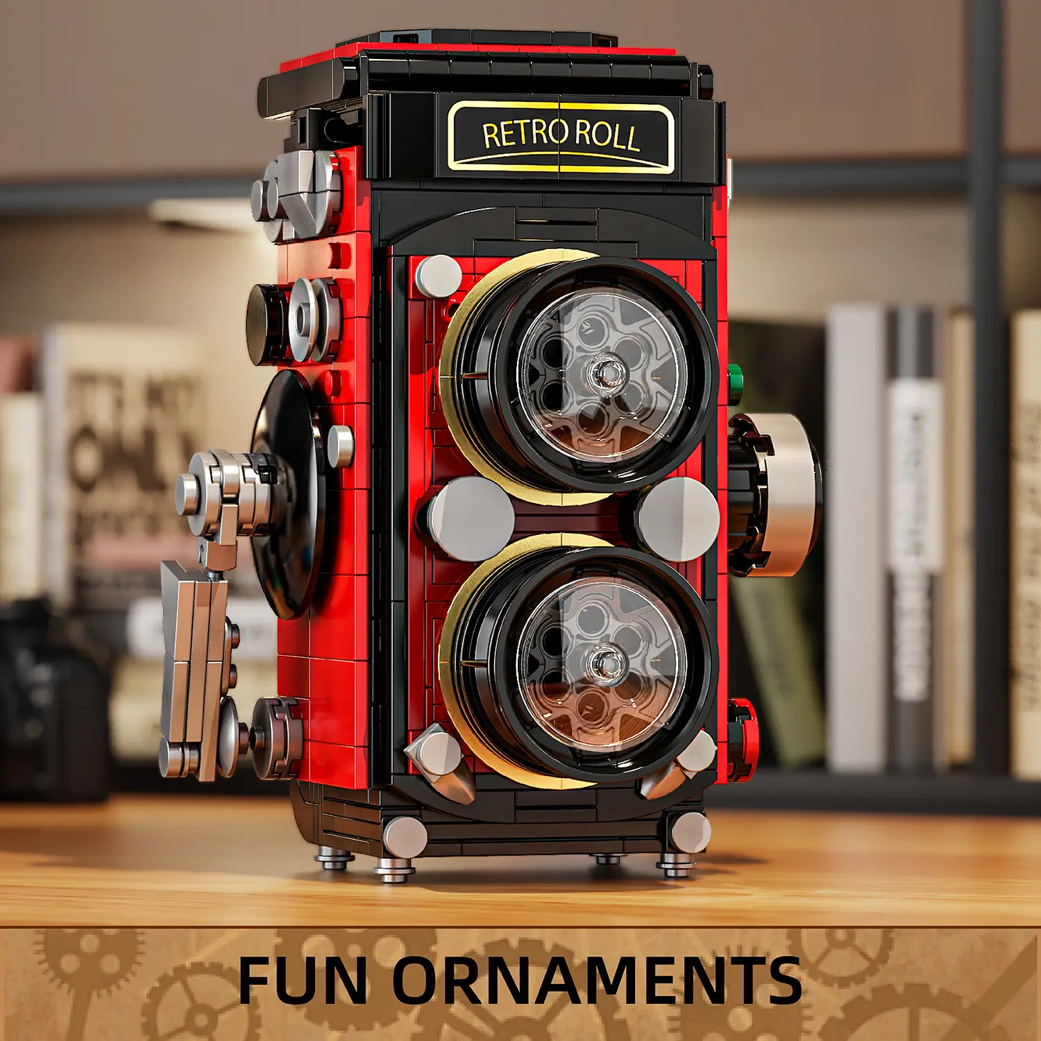 3D Plastic Bricks Model Building Kit - Classic Stacking Blocks Set with Vintage Camera, Old-Fashioned Radio, Wall Clock; Camera Theme Collectibles for 6+ Years Hobbyists Creative Gift