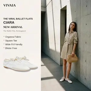 VIVAIA Healing Garden, Square-Toe Organza Sneakerina, Wide Feet Friendly Ballet Flats, Mesh Flats, Ballerina Sneakers, Suede-Like Integrated Insole Machine Washable, Wedding Flats, Wedding Shoes, Tennis shoes(Ciara)