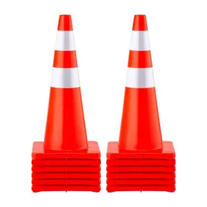 fathersdaygift  VEVOR Safety Cones, 28 in/73 cm Height, 12 PCS PVC Orange Traffic Cone with 2 Reflective Collars and Weighted Base, Used for Traffic Control, Driveway Road Parking and School Improvement
