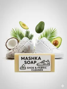 Mashka Soap - Fast Stain Remover for Shoes & Fabric | Quick Cleaning Bar for Sneakers, Clothes & Bedding