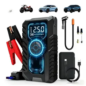 Battery Jump Box for 8L Gas & 6.5L DieselEnginesCordless LED Light Pressure Gauge Wireless SafeClampsMultifunctional Emergency Portable Jump Starter with Air Compressor 150PSI 12VCar Power Station with Car Starter