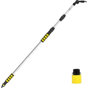 12ft (20ft Reach) Gutter Cleaning Tools from The Ground, Telescoping Rain Gutter Cleaner Tool, 270? Rotatable Gutters Cleaning Wand, Gutters Cleaning Hose Attachment & Connection Adapter