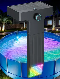 POOLHOUR Solar Pool Light Only for Metal Frame Above Ground Pools, 10-Color 4-Mode LED with Light Sensor, Submersible Underwater Pool Lighting, Remote Control & Timer Off, 1 Pack