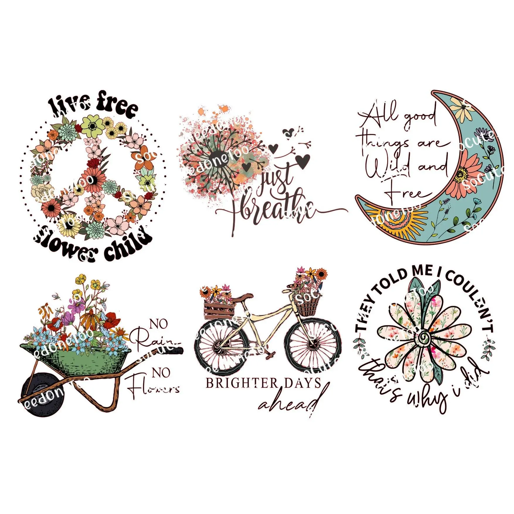 Vintage Wildflowers #1 Ready-to-Apply Waterslide Decals - Timeless Floral Designs for Tumblers, Nature Lover Tumblers, Garden-Themed Drinkware, Elegant Nature-Inspired Crafts