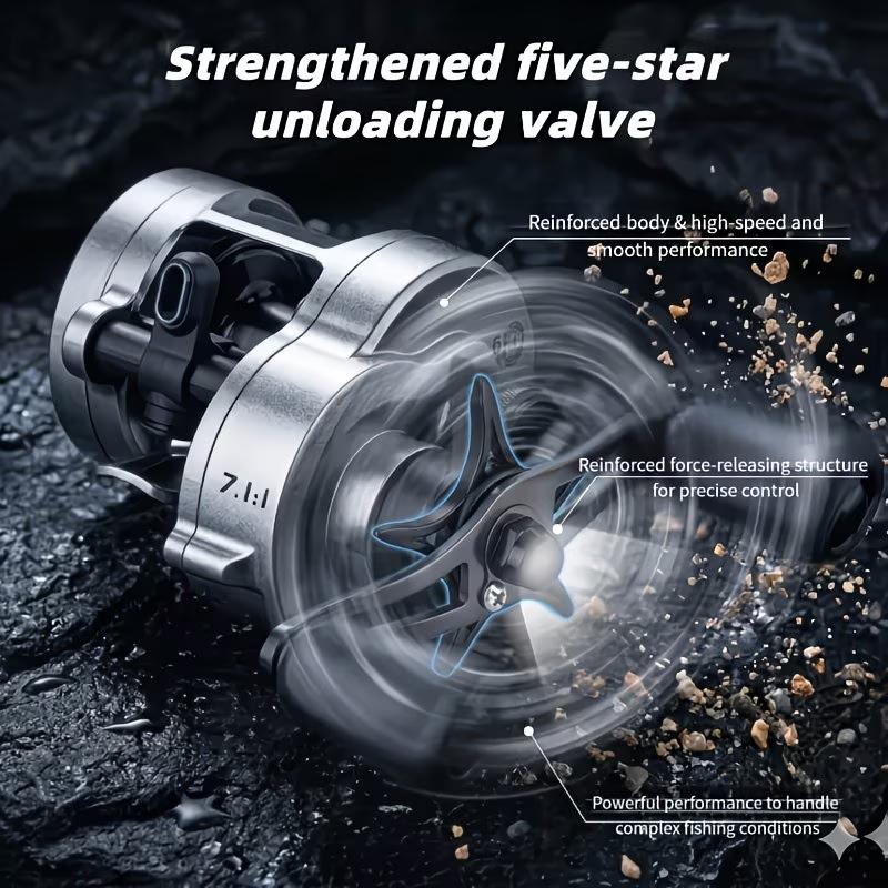 7.1:1 High Speed Baitcasting Reel - 1PC Metal Fishing Reel with Magnetic Brake, Smooth Casting Fishing Wheel for Freshwater & Saltwater