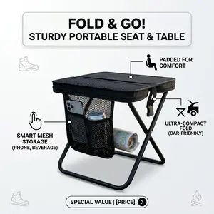 Portable Outdoor Folding Chair with Shoulder, Strap Ultra Light 1.5 lbs, Two Side Pockets Velcro Storage for Camping Hiking Fishing BBQ Parties,Gift for Her/Him SpringStatements tiktokshopsp【SummerVibes】